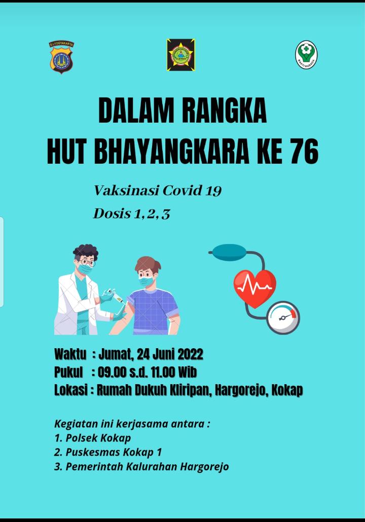 Vaksinasi Covid-19 Dalam Rangka Sambut Hari Bhayangkara Ke 76 Di Kliripan